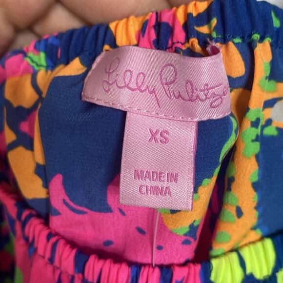 NWT LILLY PULITZER SANILLA SILK TOP, INDIGO BLUE, ALL A GLOW Women's XS - Picture 3 of 7